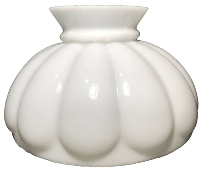 New 10" Opal White Glass Melon Student Lamp Shade, Hand Blown Made In USA #SH050 - Stone Door Lamps