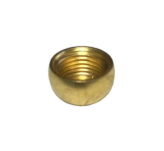 New 1/2" Diameter Brass Ball Finial, Cap, Unfinished Brass, 1/8F Tap #BF183U
