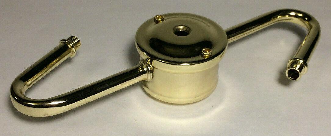 New S - Type 2 - Arm Lamp Cluster Body, Brass Plated Steel, 7 1/2" Across #LC408 - Stone Door Lamps