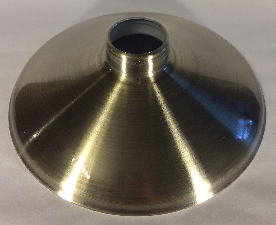 2.25 X 10" Antique Brass Finish Spun Metal Industrial Lamp Light Shade Pendant - Stone Door Lamps