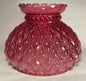 New 7" Diamond Quilted Cranberry Glass Student Lamp Shade With Crimp Top  #7S667