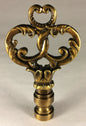 New 3" Victorian Style Cast Metal Lamp Harp Finial w/ Antique Finish, #LF075A