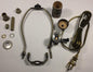 Table Lamp Wiring Kit W/ 8" Antique Finish Harp,3 Way Socket, Antique Brass Cord - Stone Door Lamps