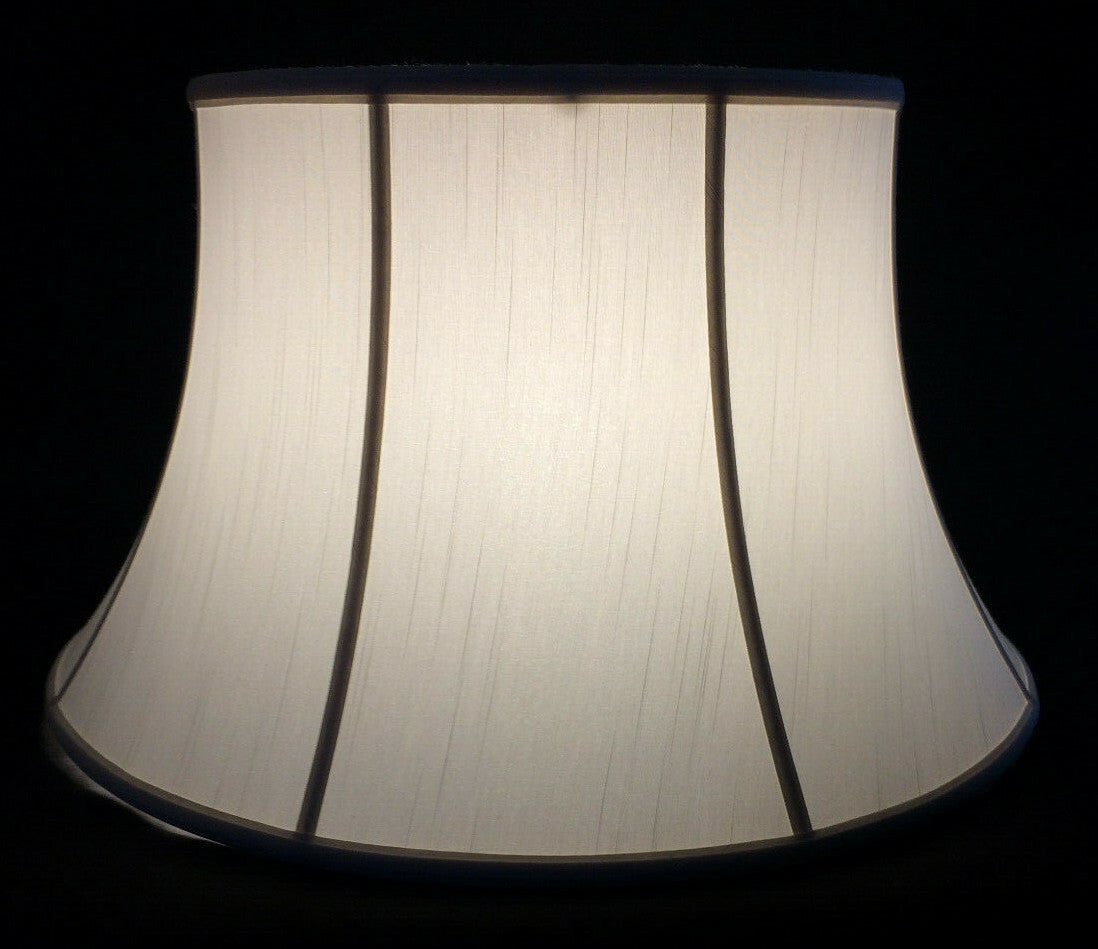 New 20" Silk Lamp Shade, Shallow Drum, Off White High Quality Tissue Shantung