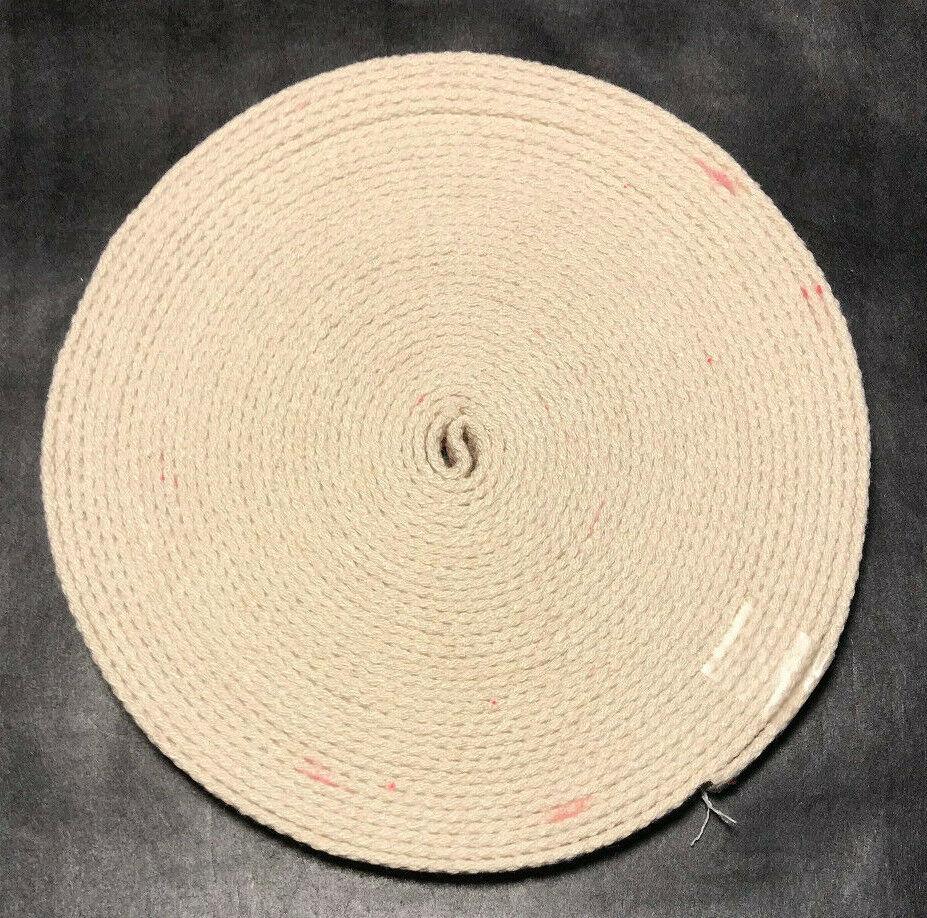 New 3/4" Wide, Cotton Wick w/ Red Stripe For #2 Brass Plated Burner Sold By Yard - Stone Door Lamps