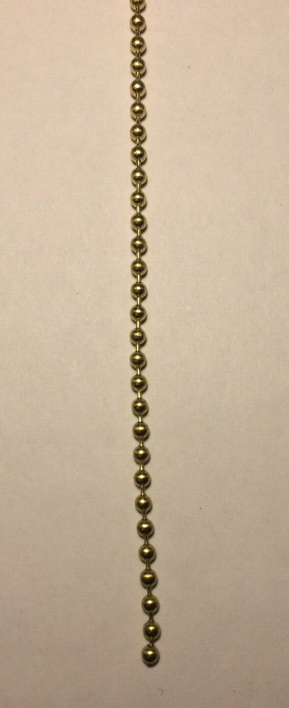 New #6 Brass Beaded Chain For Lamp Sockets & Ceiling Fans, Sold Per Ft. #BC600