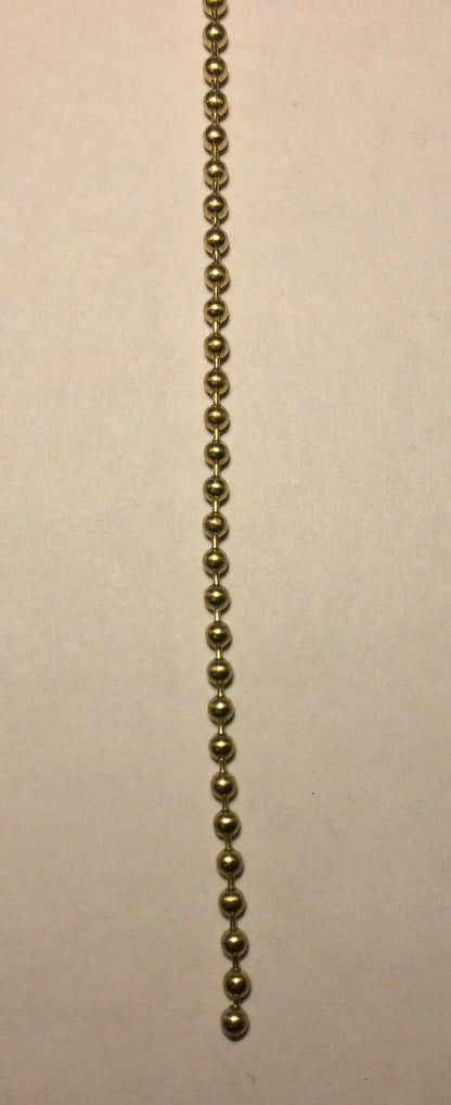 New #6 Brass Beaded Chain For Lamp Sockets & Ceiling Fans, Sold Per Ft. #BC600