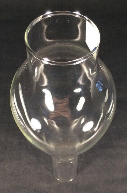 NEW 2" x 9 3/4" CLEAR GLASS OIL LAMP ITALIA BOMBE CHIMNEY   #CH925