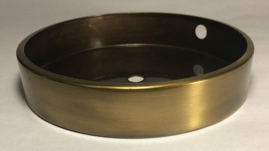 New 6" Diameter Modern Style Solid Spun Brass Lamp Base w/ Antique Finish BB063A - Stone Door Lamps
