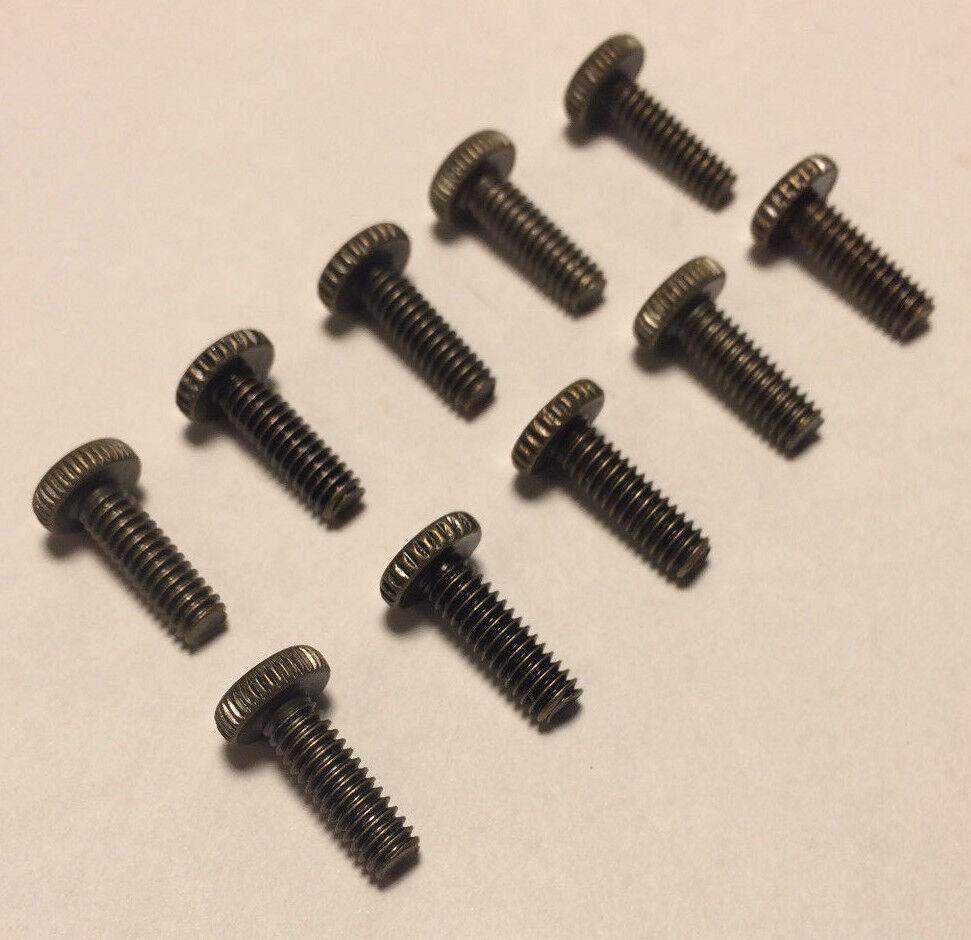 New Lot Of 10 Steel 1/2" Long Antique Brass Finish Thumbhead Screws 8/32 Thread - Stone Door Lamps