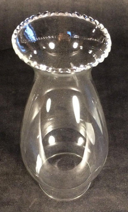 2 1/2"  X 7 1/2" Clear Glass Crimp Top Pearl Lotus Lamp Chimney for #1 burner