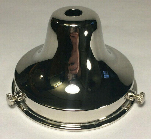 New 3 1/4" Fitter Nickel Plated Brass Fixture Shade Holder, 1/8IP Slip #SH762N - Stone Door Lamps