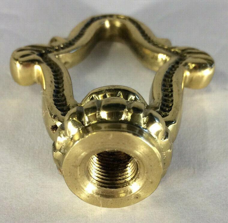 New 2 3/4" Ht. 1920s Style Fixture Loop With Wire Way, Polished Brass 1/8F FL938 - Stone Door Lamps