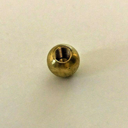 New 1 1/4" Diameter Brass Ball Finial, Cap, Unfinished Brass, 1/8F Tap #BF185U - Stone Door Lamps