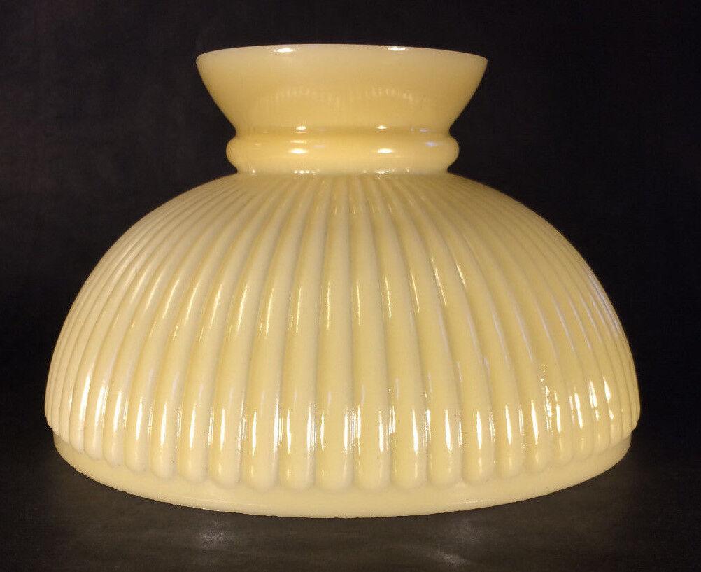 New 10" Opal Glass, Buff Nu - Gold Tint Ribbed Student Lamp Shade, USA Made #SH140 - Stone Door Lamps