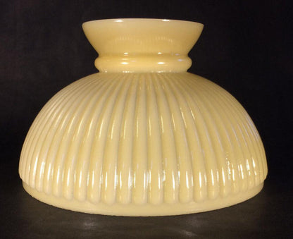 New 10" Opal Glass, Buff Nu - Gold Tint Ribbed Student Lamp Shade, USA Made #SH140 - Stone Door Lamps