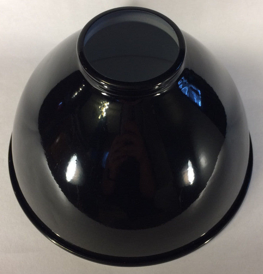 NEW 7 1/16" Metal Dome Lamp Light Shade Pendant Black Porcelain Industrial Style