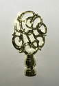New 3 1/8" Solid Brass Die Cast Lamp Finial, Polished & Lacquered, 1/4 - 27F LF164 - Stone Door Lamps