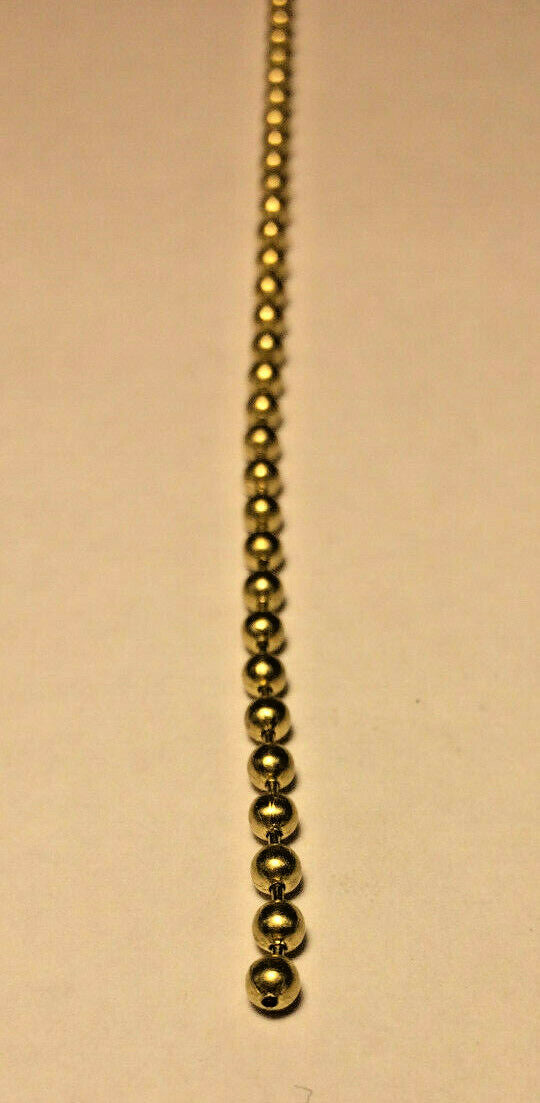 New #6 Brass Beaded Chain For Lamp Sockets & Ceiling Fans, Sold Per Ft. #BC600