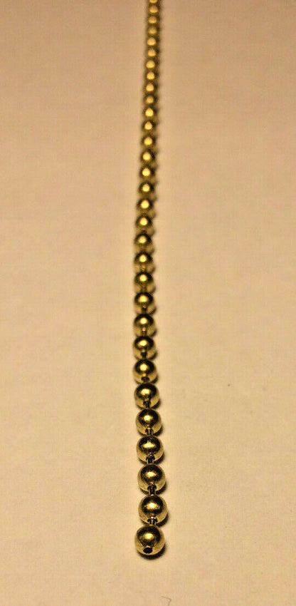 New #6 Brass Beaded Chain For Lamp Sockets & Ceiling Fans, Sold Per Ft. #BC600
