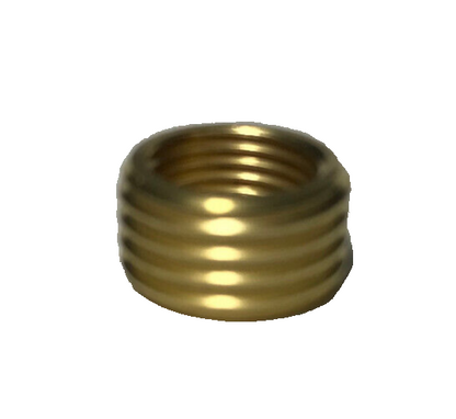 New Unfinished Brass Headless Reducer Lamp Part, 1/4M(1/2") to 1/8F(3/8") Hole