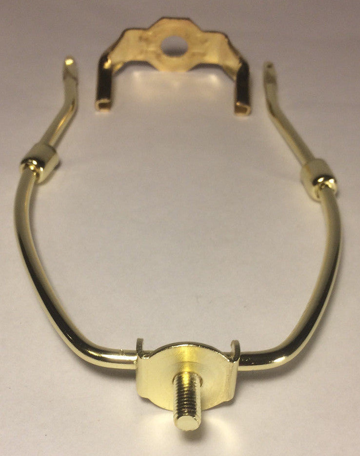 7" Brass Plated Lamp Harp with Base & Protective Coating, regular weight  #HAR54