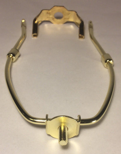 7" Brass Plated Lamp Harp with Base & Protective Coating, regular weight  #HAR54