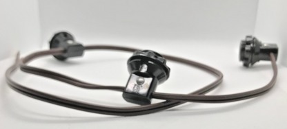 New Candelabra 3-Light E12 Harness Set With Phenolic Ring, 18/2 Brown Cord SO639