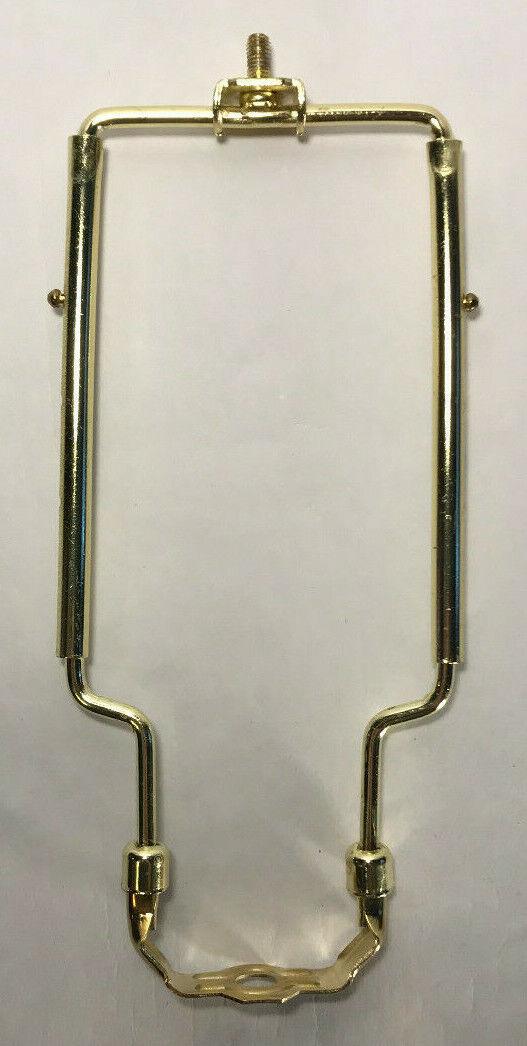 New 9" - 11" Adjustable Heavy Duty Lamp Harp Shade Holder With Base, Brass Plated - Stone Door Lamps