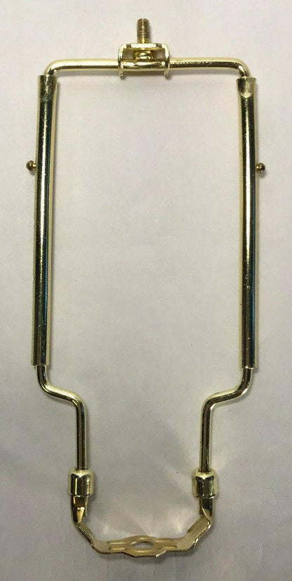 New 9" - 11" Adjustable Heavy Duty Lamp Harp Shade Holder With Base, Brass Plated - Stone Door Lamps