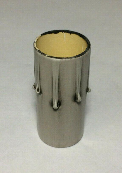 New 2" Antique Style Paper Board Candle Cover, Silver Leaf, Candelabra #CC971K - Stone Door Lamps