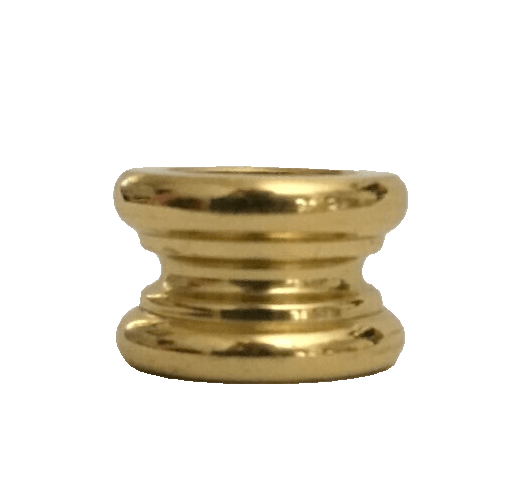 New Turned Brass Lamp Neck, Burnished & Lacquered, 1/8 IP Slip, 7/16" Ht #BN870 - Stone Door Lamps