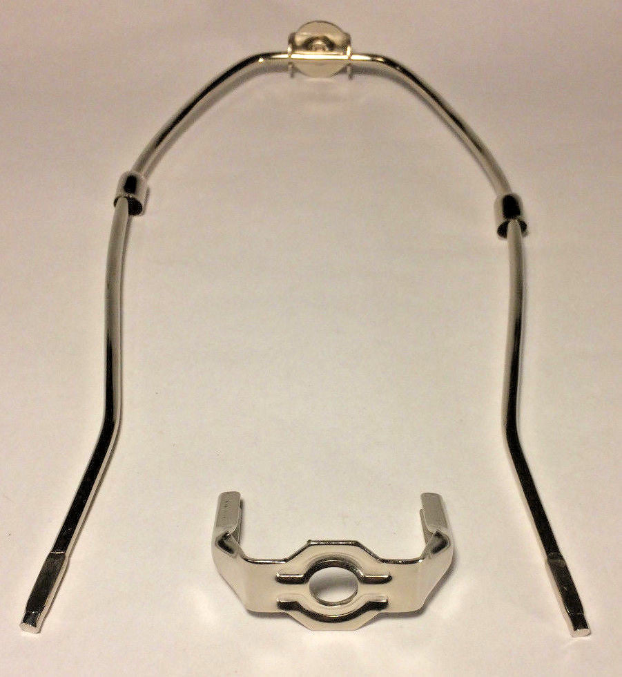 New 10" Nickel Finish Lamp HARP Shade Holder w/Base for Lamp Repair  #HAR60N