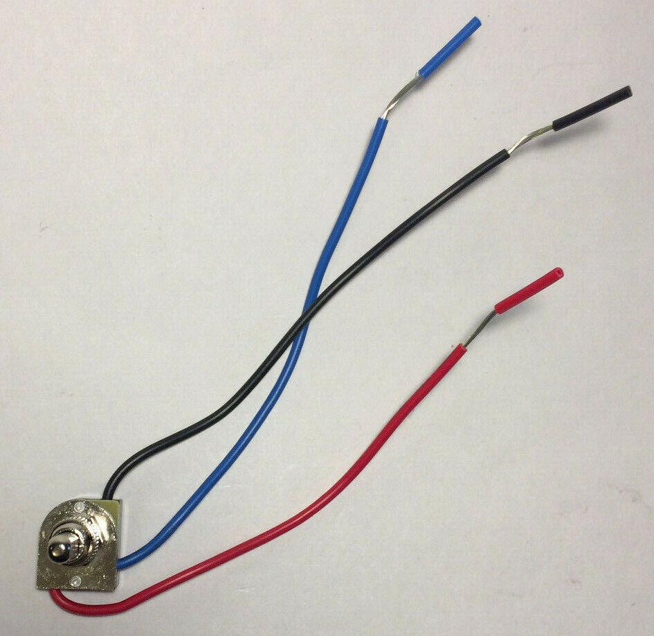 New 3 - way, 4 position Nickel Push Canopy Switch, 3/8" Shank, 6" Wire Leads #409N - Stone Door Lamps