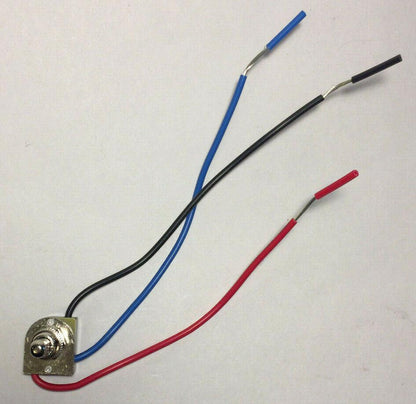 New 3 - way, 4 position Nickel Push Canopy Switch, 3/8" Shank, 6" Wire Leads #409N - Stone Door Lamps