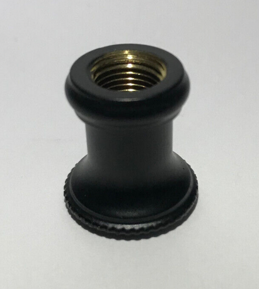 New Turned Brass Lamp Neck, Satin Black Finish, 1/8F Tap, 7/8" Ht. #BN946BK