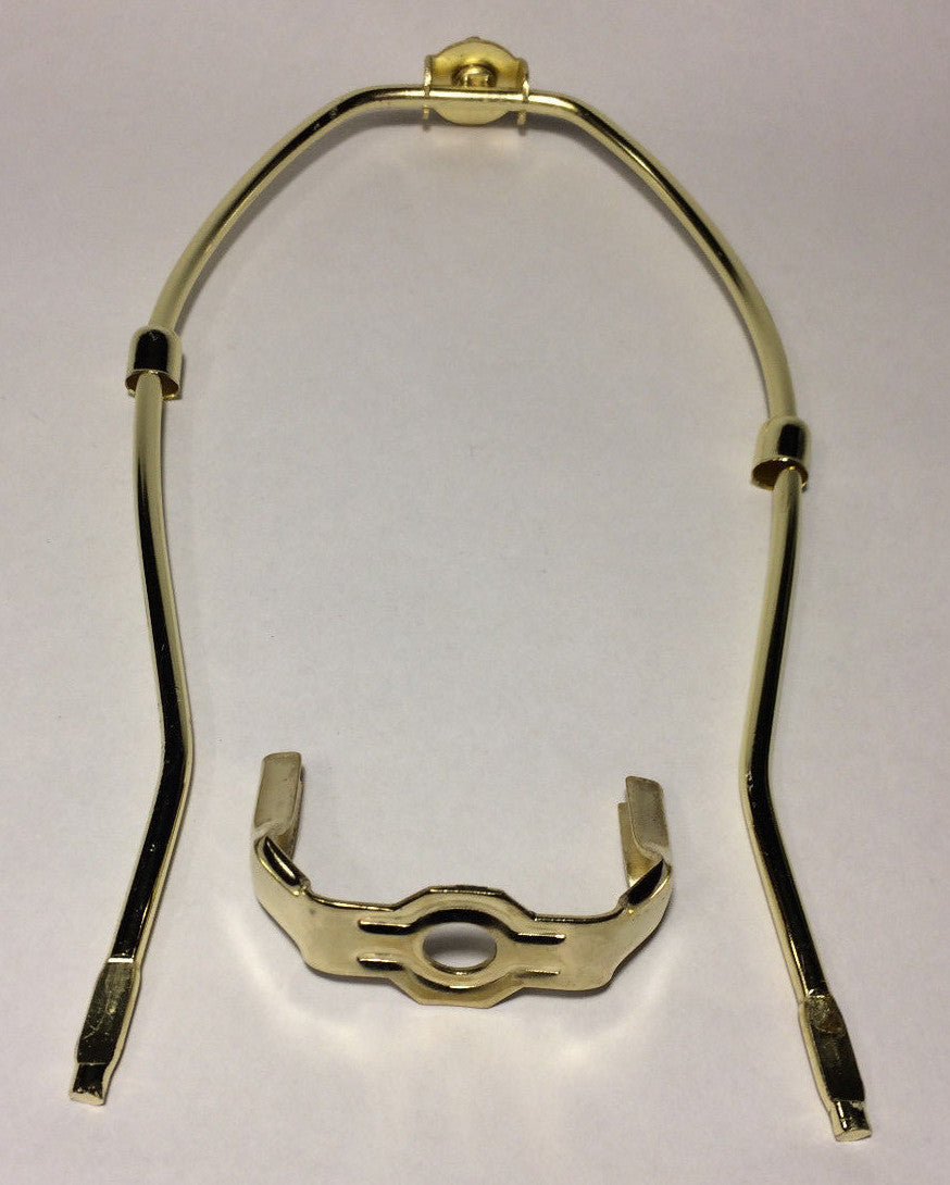 11 1/2" Brass Lamp Harp Shade Holder w/Base for Lamp Repair, Heavy Duty #HAR49