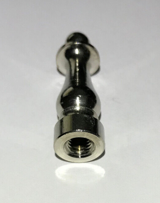 New 1 1/2" Column Style Brass Lamp Finial, Nickel Plated Finish, 1/4-27F, BF950N