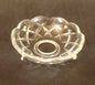 3 3/8" Pressed Glass Round Lamp Prism Chandelier Bobeche w/ 4 Brass Pins #BB925