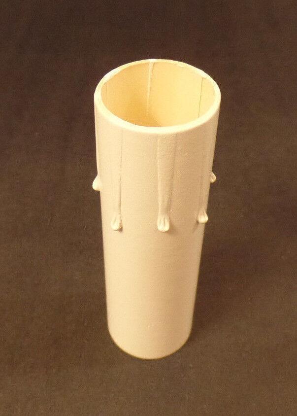 3" Ivory Paper Board Candle Cover w/ Drips Chandelier Lamp Socket, Candelabra 