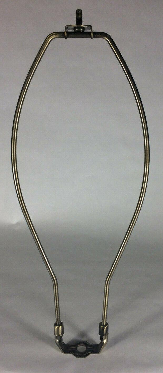 New 14" Lamp Harp w/ Antique Brass Finish, Heavy Weight, Protective Coating #66A - Stone Door Lamps