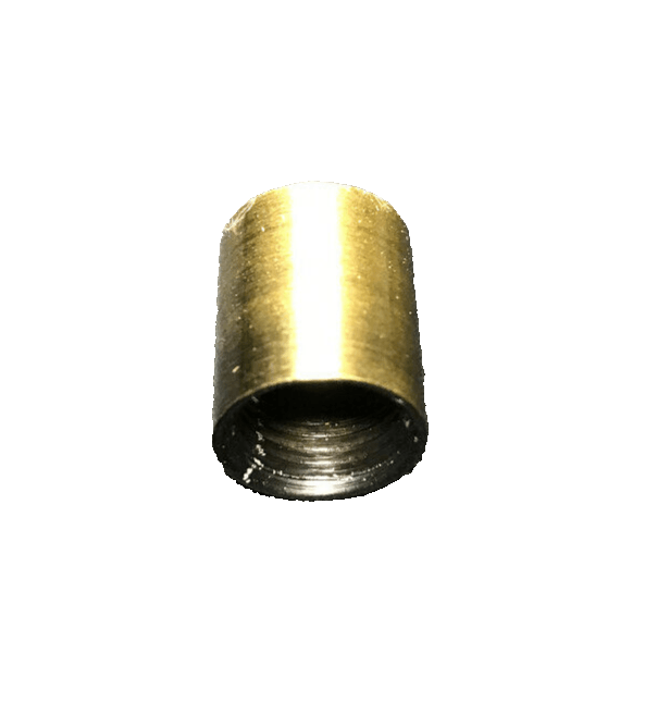 New Brass Lamp Pipe Coupling, Antique Brass Finish, 9/16" ht., 1/8F(3/8") BC936A - Stone Door Lamps