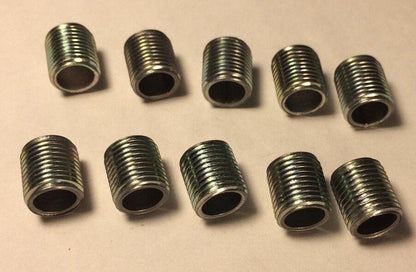 Lot Of 10, 5/8" ,1/8 IP Zinc Plated Steel Lamp Nipples 3/8" O.D., Rust Resistant - Stone Door Lamps