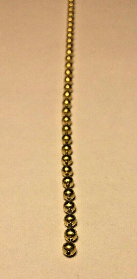 New #6 Brass Beaded Chain For Lamp Sockets & Ceiling Fans, Sold Per Ft. #BC600 - Stone Door Lamps