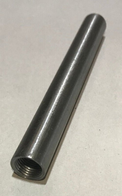 New 4" Brushed Steel Female Threaded Lamp Pipe, Rod, 1/8F Tap (3/8") #SP218S - Stone Door Lamps