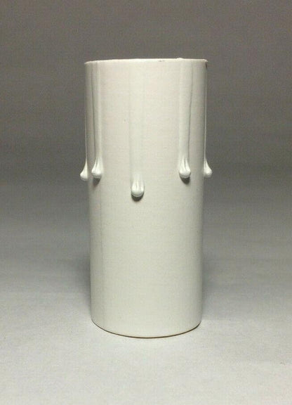 New 2" Antique Style Paper Board Candle Cover, Flat White, Candelabra #CC971T - Stone Door Lamps