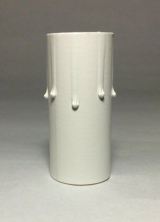 New 2" Antique Style Paper Board Candle Cover, Flat White, Candelabra #CC971T - Stone Door Lamps