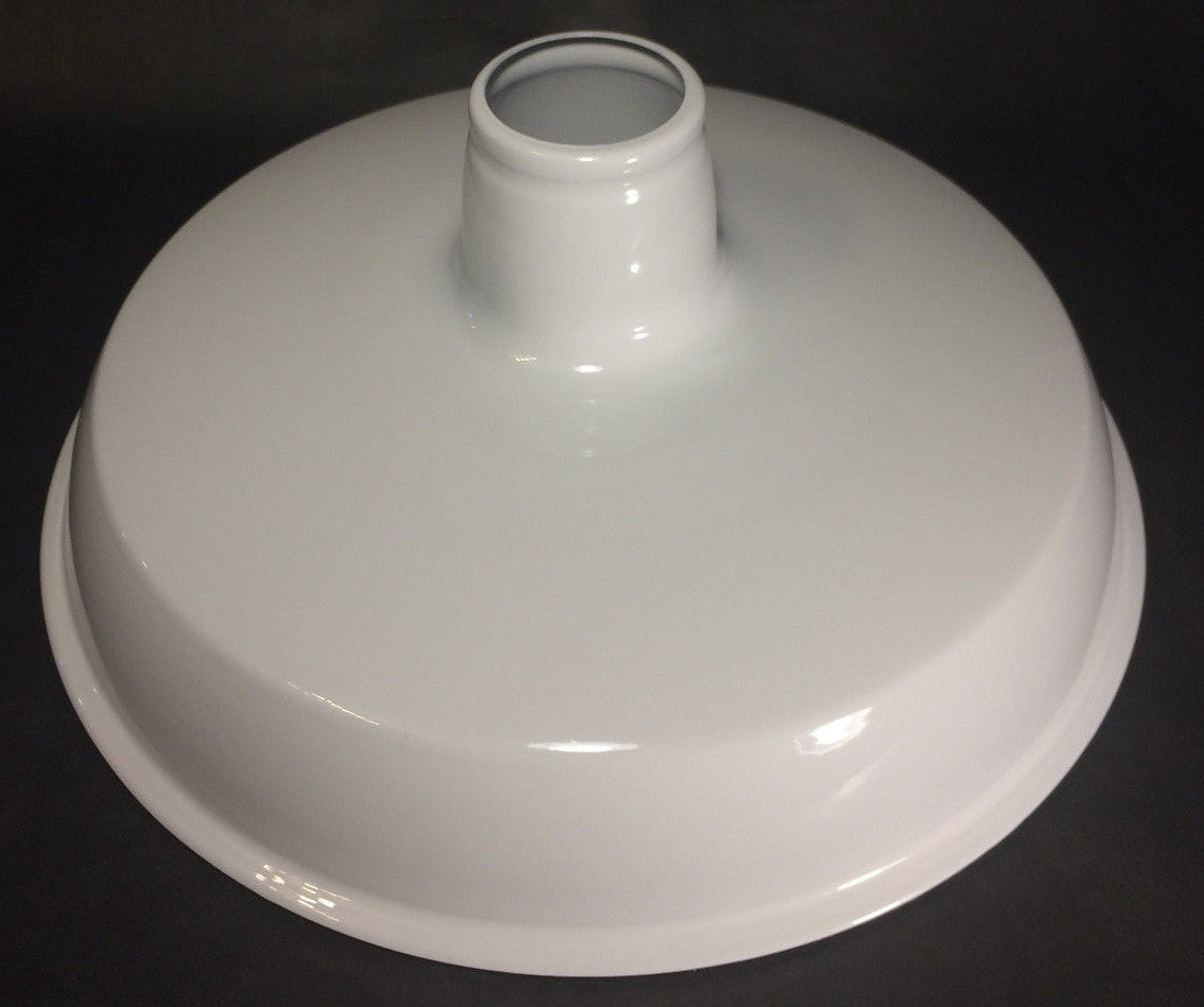 New 12 1/16" Metal Industrial Pendant Lamp Shade, White, Benjamin Style #IS351W