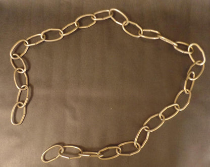 New 3' Antique Brass Finish 8 Gauge Steel Chandelier Fixture Oval Lamp Chain - Stone Door Lamps