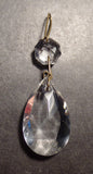 1 1/8" (28mm)Glass Crystal Pendalogue Prism w/ Antique Brass Pin Chandelier Lamp